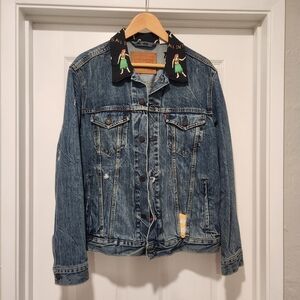 Levi's Hawaiian Blue Denim Jacket with Embroidered Collar